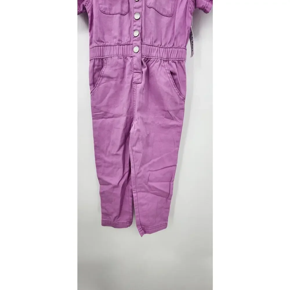 New NWT Old Navy Girls One Piece Purple‎ Denim Jumpsuit Size 4T
